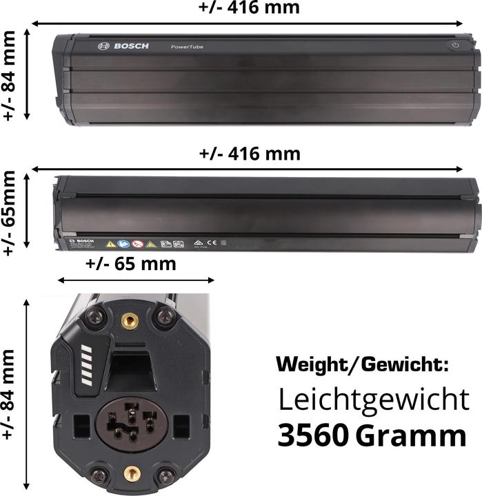 Image du produit Bosch eBike PowerTube 625 BBP291 / vertical (625 Wh, Batterie pour vélo électrique)