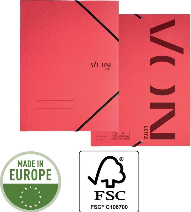 Immagine prodotto von Cartella con elastico A4, rosso, 5 pezzi (A4, 5x)