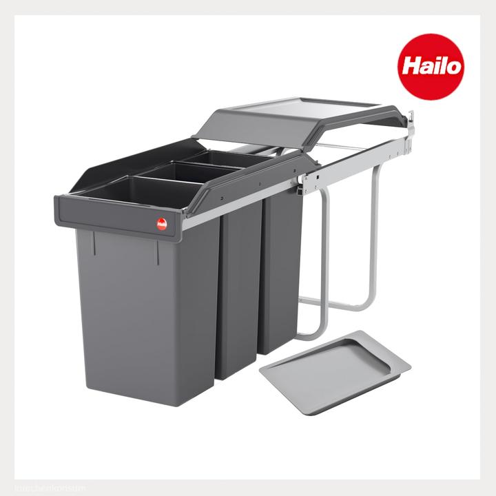 Image du produit Hailo Einbau-Mülleimer mit Mülltrennsystem (3x10 L) (30 l)