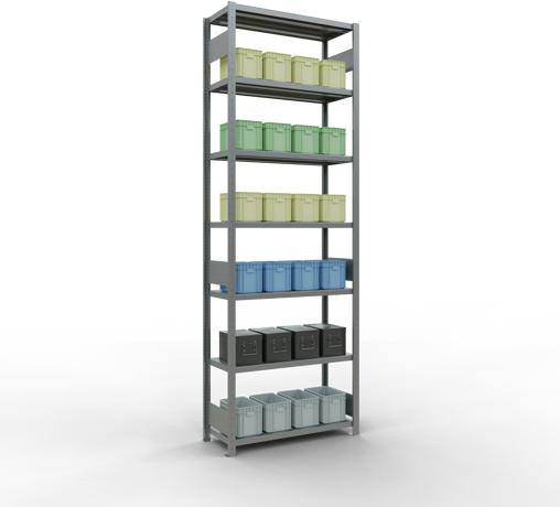 Actual product image Schulte Lagertechnik MULTIplus330 boltless basic shelving system with length ledgers