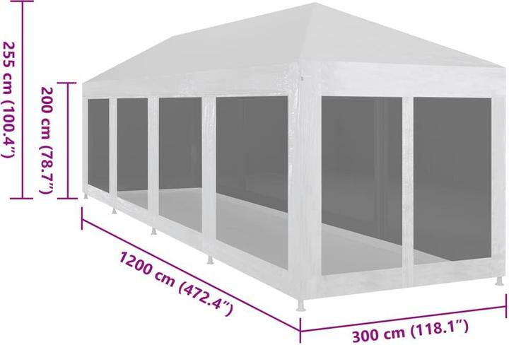 Actual product image vidaXL Partyzelt (300 cm, 1200 cm)