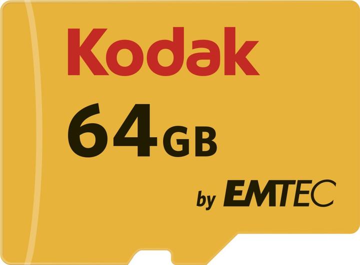 Produktbild Emtec Kodak microSDXC Premium 64GB Class10 U1 V10 A1 (64 GB, microSDXC, UHS-I)