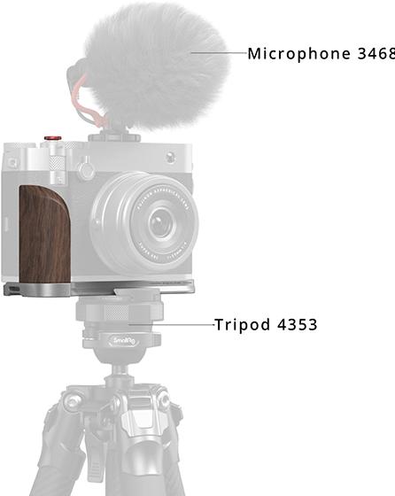 Produktbild SmallRig L-Winkel mit Holzgriff für FUJIFILM GFX100RF Silber