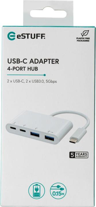 Produktbild eSTUFF USB-C Hub (USB-C, 4 Ports)