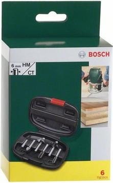 Produktbild Bosch Zubehör HM-Fräser-Set mit 6 mm Schaft, 6-teilig