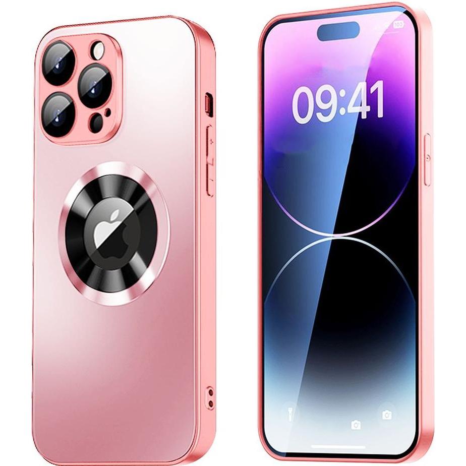 SIGN Magnetic Case for iPhone 15 Pro with lens cover and logo view - pink (Apple iPhone 15 Pro), Smartphone Hülle, Pink