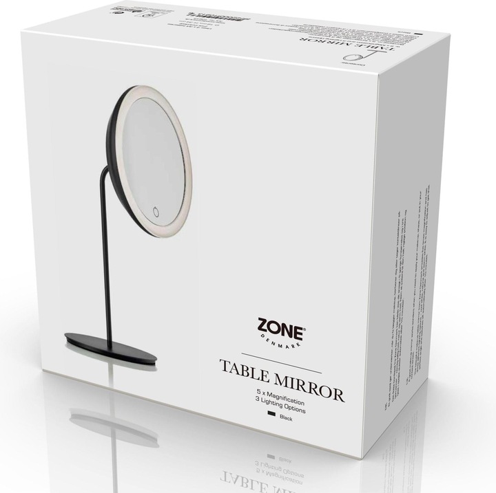 Actual product image Zone Denmark Zone Cosmetic mirror Ø 18 cm Black (18 x 18 x 34 cm)