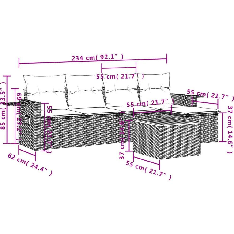 Thumbnail - VidaXL, Gartenlounge, 10-tlg. Garten-Lounge-Set mit Kissen