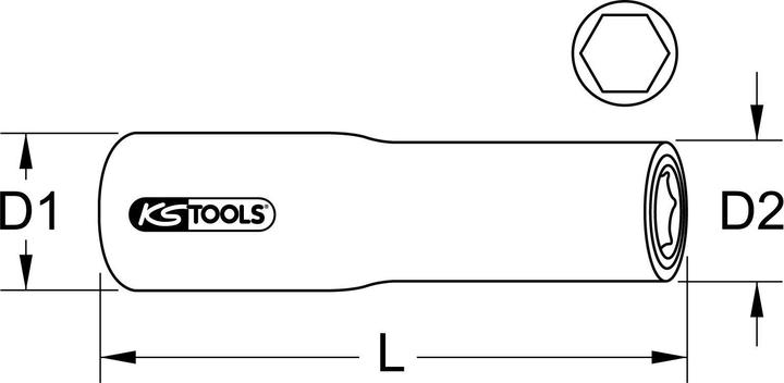 Actual product image KS Tools 1/2" socket with protective insulation (32 mm)