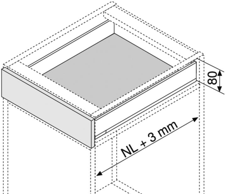 Immagine prodotto Blum Kit da cassetto sottoforno preassemblato flessibili LEGRABOX pure N, grigio orione