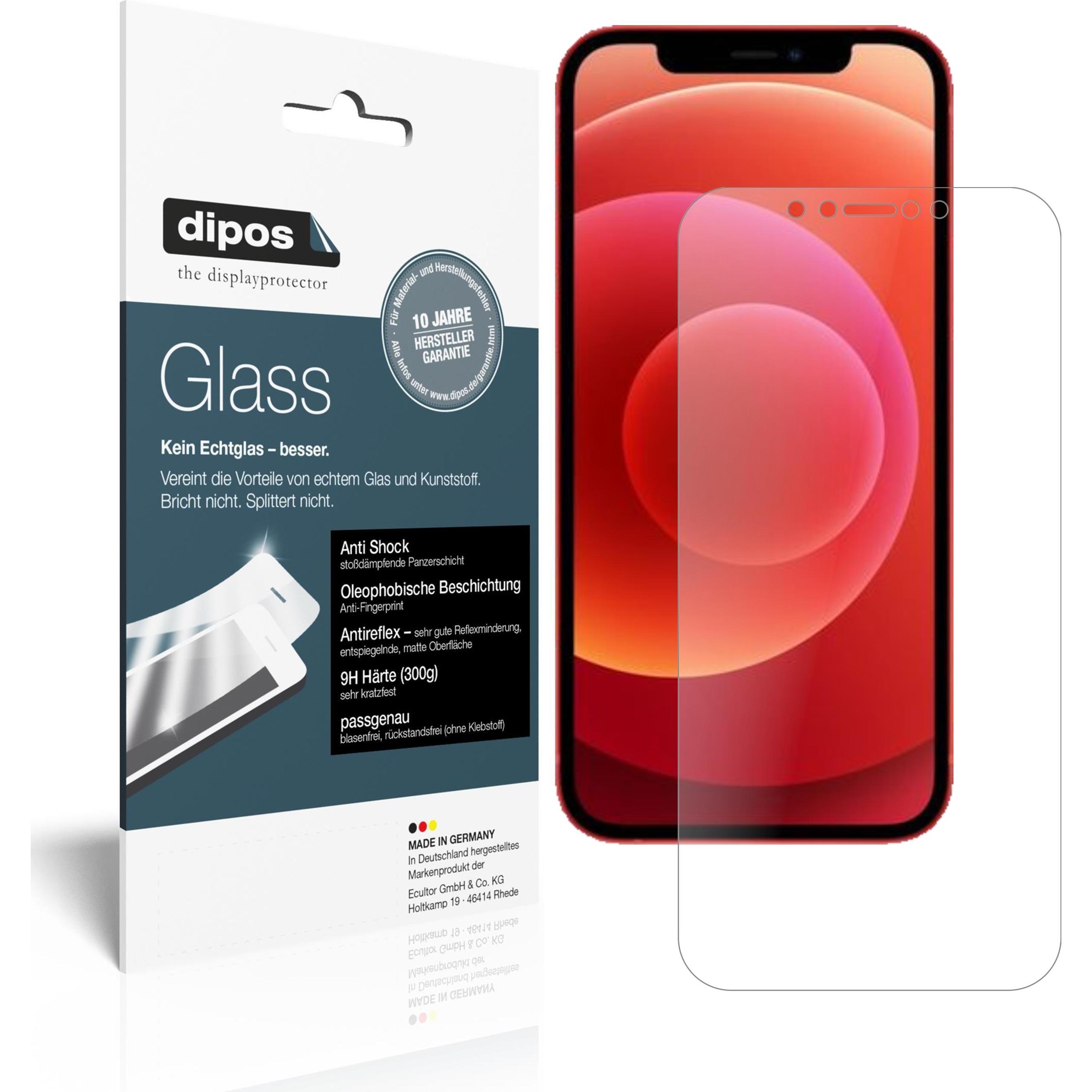 Dipos Displayschutz Anti-Shock (2 Stück, Apple iPhone 12 mini), Smartphone Schutzfolie, Transparent