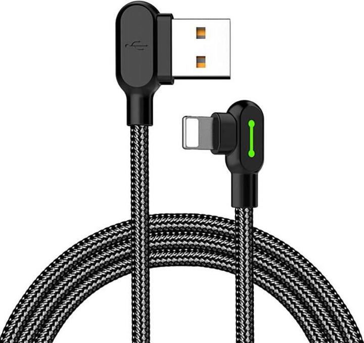 Mcdodo USB to Lightning cable, CA-4673, angled, 1.8m (black) (1.80 m, 2.40 W)