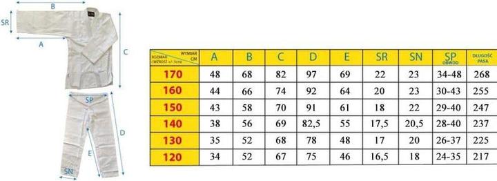 Actual product image Enero Kimono Judo Aikido 140cm Niebieskie (140)