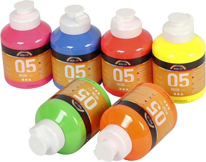 Actual product image Creativ Company Acrylic paint neon color, 6 x 500 ml (500 ml)