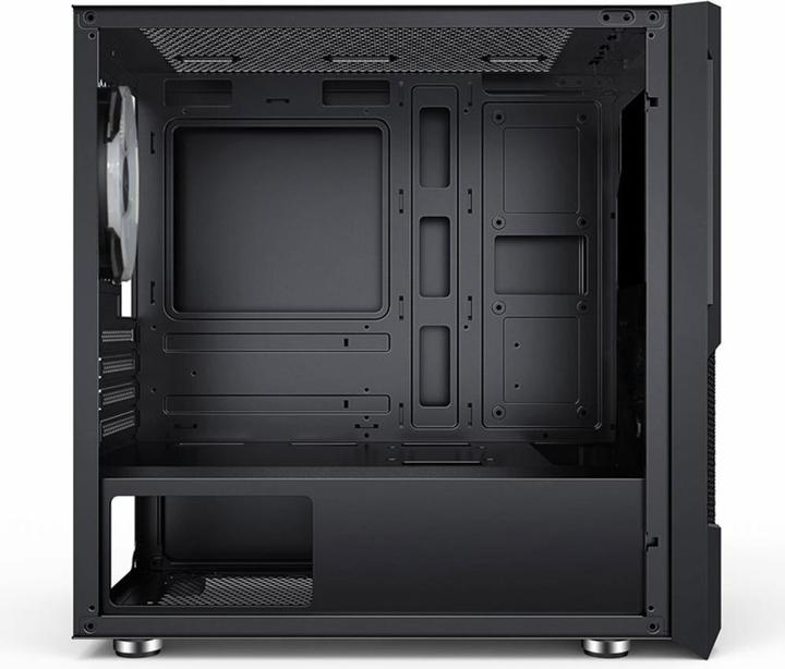 Actual product image Evolveo M5, case mATX, 2x USB2.0 / 1x USB3.0 / 3x120mm LED / černý s průhlednou bočnicí (Mini-ATX)