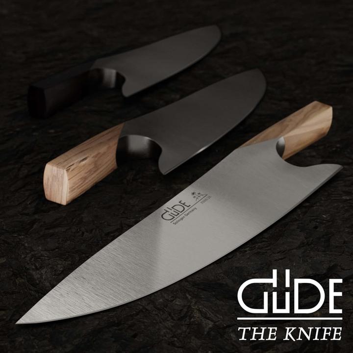 Actual product image Gude Solingen THE KNIFE forged 26 cm olive wood Chefs knife Handmade Germany (26 cm)