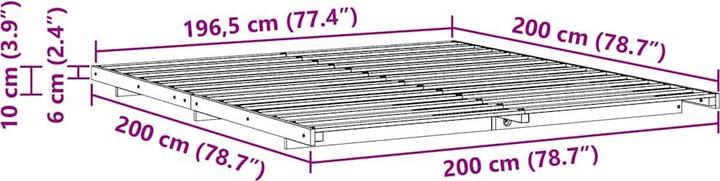Produktbild vidaXL Bettgestell (200 x 200 cm)