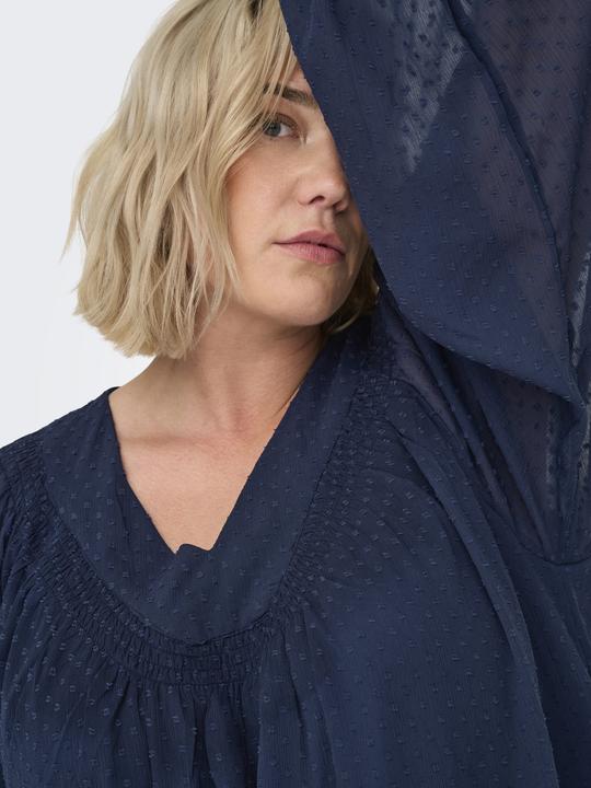 Produktbild Only Normal geschnitten V-Ausschnitt Elastische Bündchen Midikleid Kleid (46)