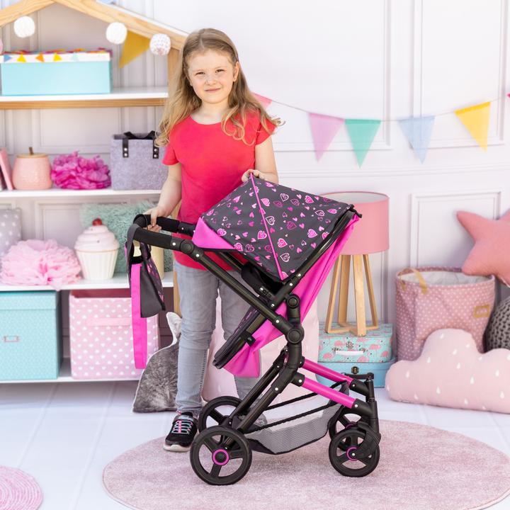 Produktbild Bayer Design 18418AA Kombi Puppenwagen Neo Vario mit Tasche, Rosa, Schwarz
