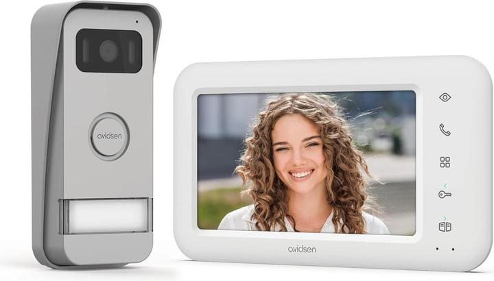 Avidsen ELIA video door intercom wired complete set white, aluminium (Cable)