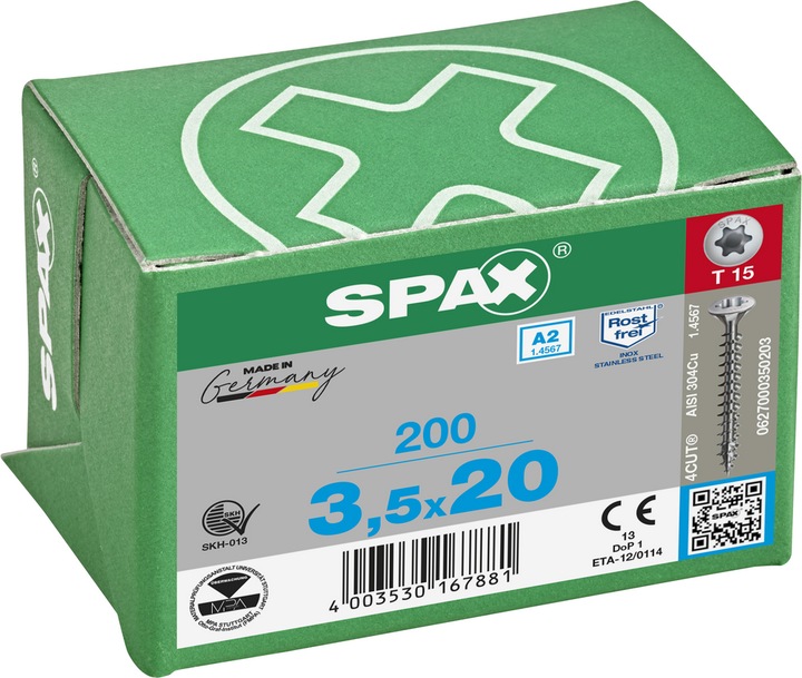 Produktbild Spax Spanplattenschrauben LK, T15 3,5x20 mm (200 Schrauben pro Stück)