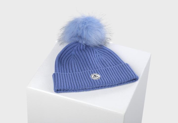 Immagine prodotto Cash-Mere Kaschmir Rib Mütze mit Bommel (Taglia unica)