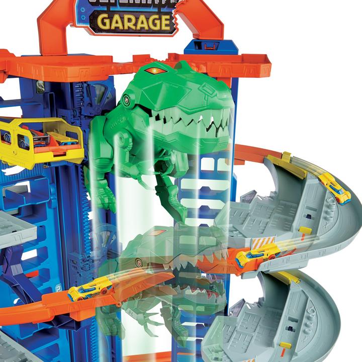 Actual product image Hot Wheels City Megacity Parking Garage with T-Rex Attack