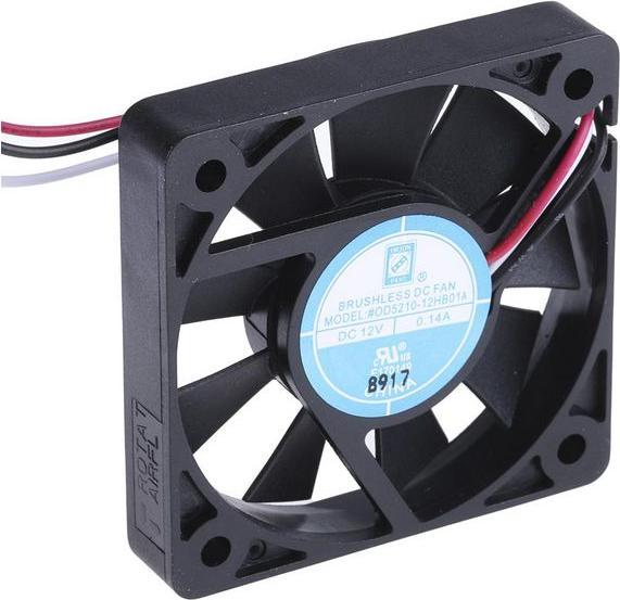 Produktbild RS PRO Lüfter 52x52x10mm 12VDC 1,7W 20,4m³/h (52 mm, 2x)