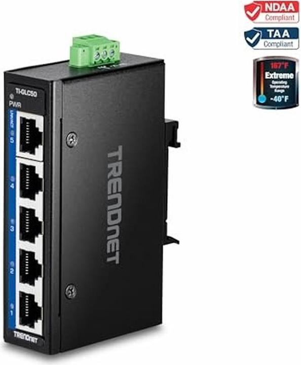 Immagine prodotto Trendnet TI-GLC50 5 porte Gigabit industriali su guida DIN Mini (5 porte)