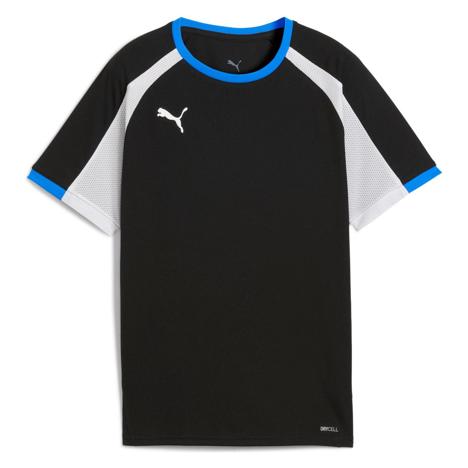 Puma, Jungen, Sportshirt, IndividualLIGAJersey Jr (128), Weiss, Schwarz, Blau, 128