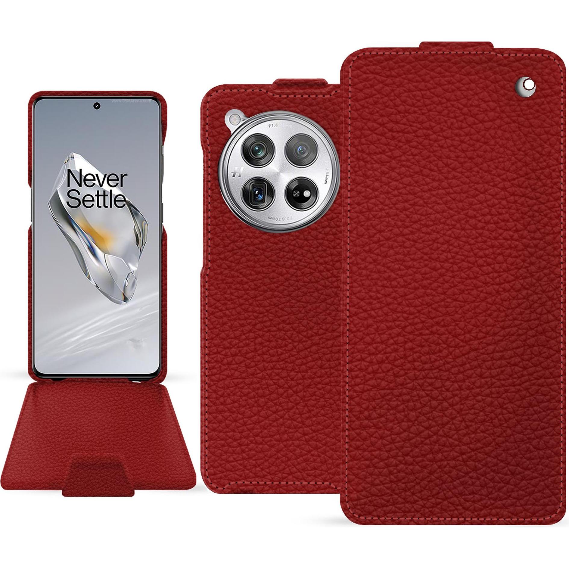 Thumbnail - Noreve Lederschutzhülle vertikal (OnePlus 12), Smartphone Hülle, Rot