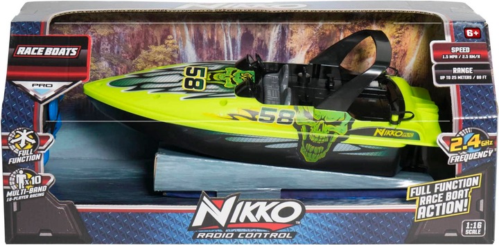 Actual product image Nikko 10171 Speedboat, remote controlled RC boat, water action up to 2.5 km/h, Robust motor boat, sch