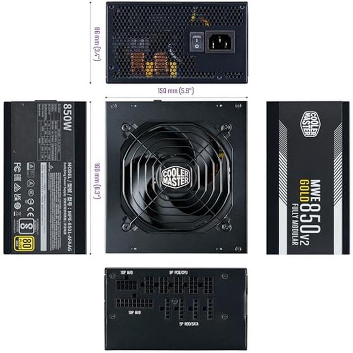 Actual product image Cooler Master MWE Gold 850 V2 ATX 3.1 (850 W)