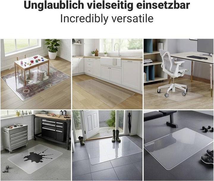 Produktbild LogiLink Bodenschutzmatte, 120x90x0,2 cm, wasserresistent, glänzende Oberfläche, transparent (120 x 90 cm)