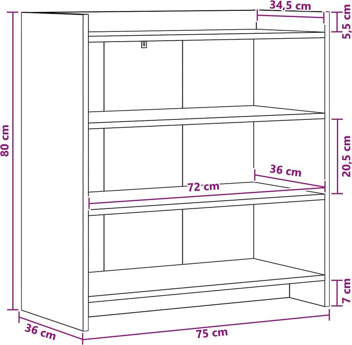 Image du produit vidaXL Sideboard-Aufbewahrung (36 x 75 x 80 cm)