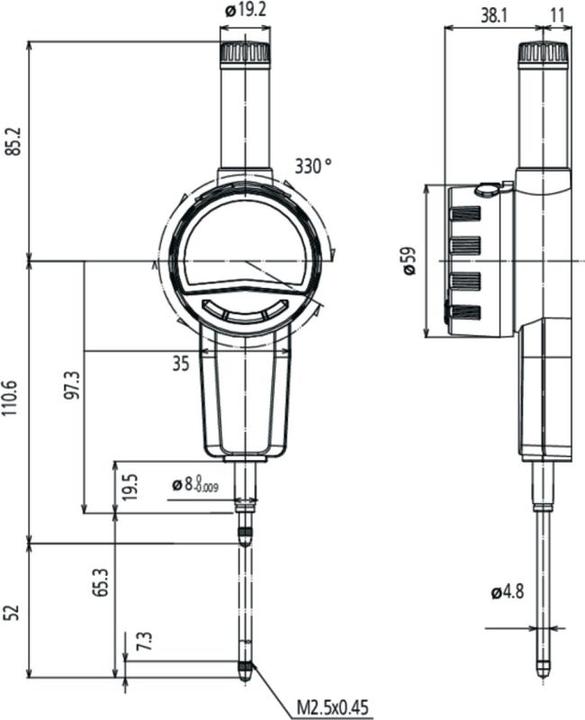 Productafbeelding Mitutoyo Meetklok 50,8 mm / 543-857D