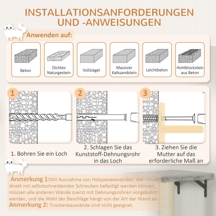 Produktbild PawHut Kletterwand Set (Grau+Cremeweiss)