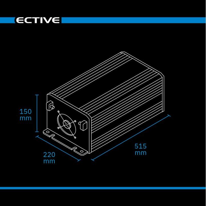 Actual product image Ective CSI 30 PRO 3000W/12V sine wave inverter with mains priority circuit and charger