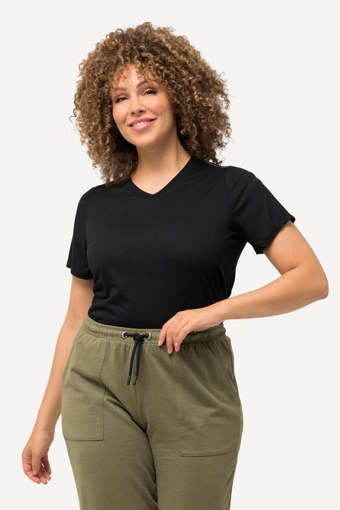 Produktbild Ulla Popken Funktionsshirt, antibakteriell, V-Ausschnitt, Halbarm (58)