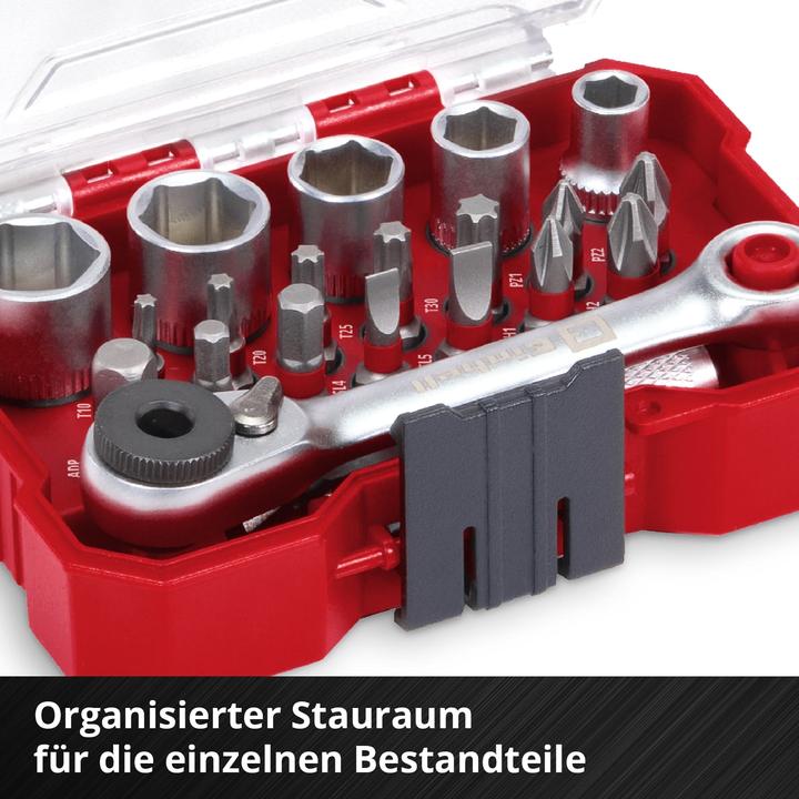 Image du produit Einhell Jeu de douilles à embout 1/4" (6,3 mm) 21 pièces 118683 (6 mm, 12 mm, 10 mm, 8 mm, 13 mm)