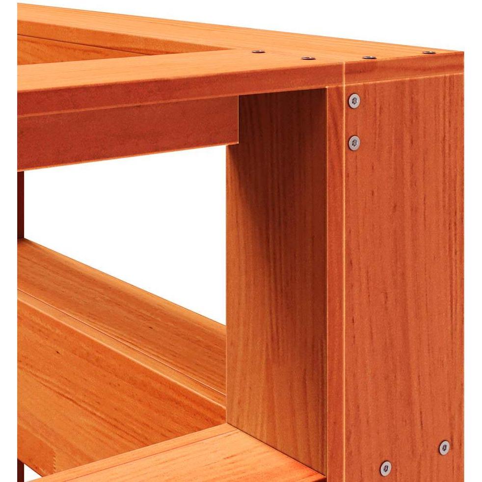 VidaXL, Bett Zubehör, Kopfteil mit Bücherregal L-Form Wachsbraun 150 cm Massivholz