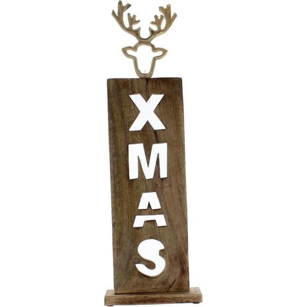 Thumbnail - MICA Living, Weihnachtsdeko, Säule - Xmas - mit Rentierkopf - ca. 17 x 5 x 51 cm