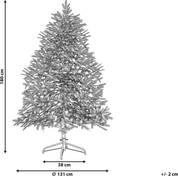 Produktbild Beliani Künstlicher Weihnachtsbaum mit LED Beleuchtung schneebedeckt 180 cm weiss BRISCO (180 cm)