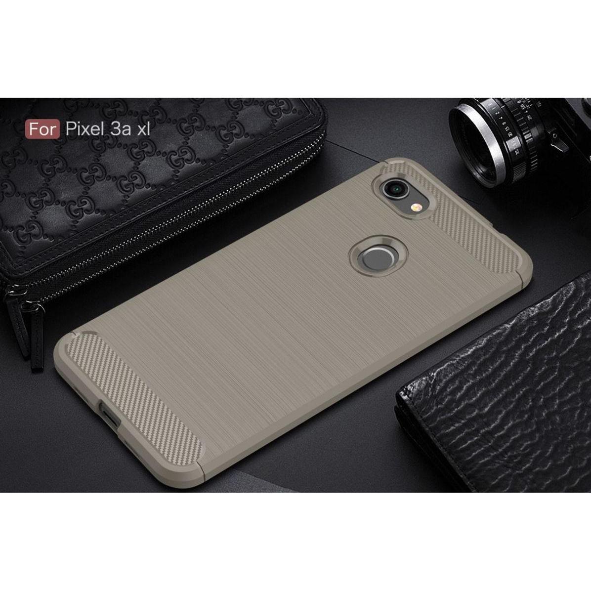 Thumbnail - König Design Google Pixel 3a XL Hülle Case Handy Cover Schutz Tasche Schutzhülle Carbon Grau (Google Pixel 3a XL), Smart...