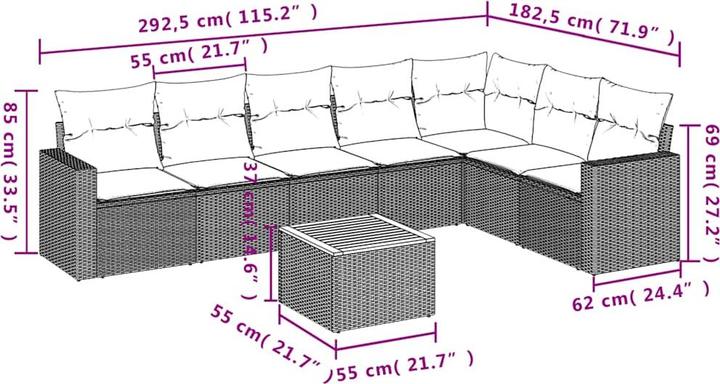Produktbild vidaXL Garten Sofagarnitur