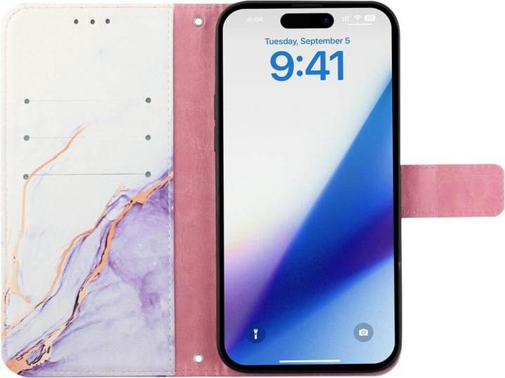 Produktbild Cover-Discount iPhone 15 Pro Max - Etui Hülle mit Umhängeband Marble purple (Apple iPhone 15 Pro Max)