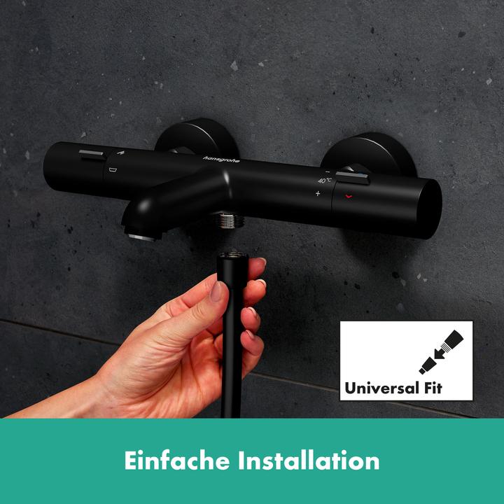 Produktbild hansgrohe Ecostat Fine Wannenthermostat, Ausladung 177mm, Aufputz, 2 Verbraucher
