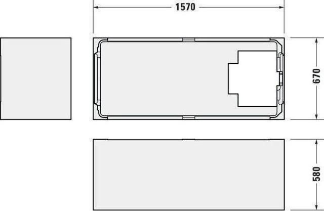Image du produit Duravit Baignoire D-NEO version encastrée 1 RS 1600x700mm blanc (130 l, 160 cm, 70 cm)