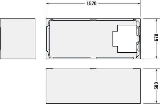 Actual product image Duravit Bathtub D-NEO built-in version 1 RS 1600x700mm white (130 l, 160 cm, 70 cm)