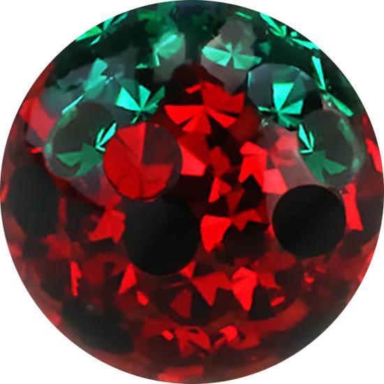 Produktbild Star Piercing Kristall Kugel Erdbeere Epoxy Schutzschicht (ohne Messing, Chirurgenstahl 316L)